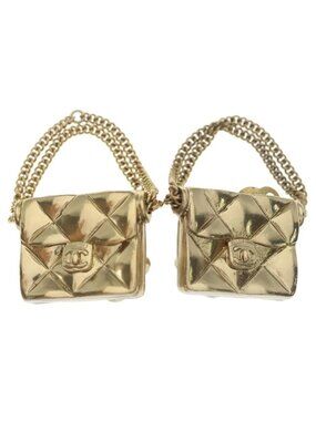 Chanel Quilted Bag Motif Chain Ring Gold